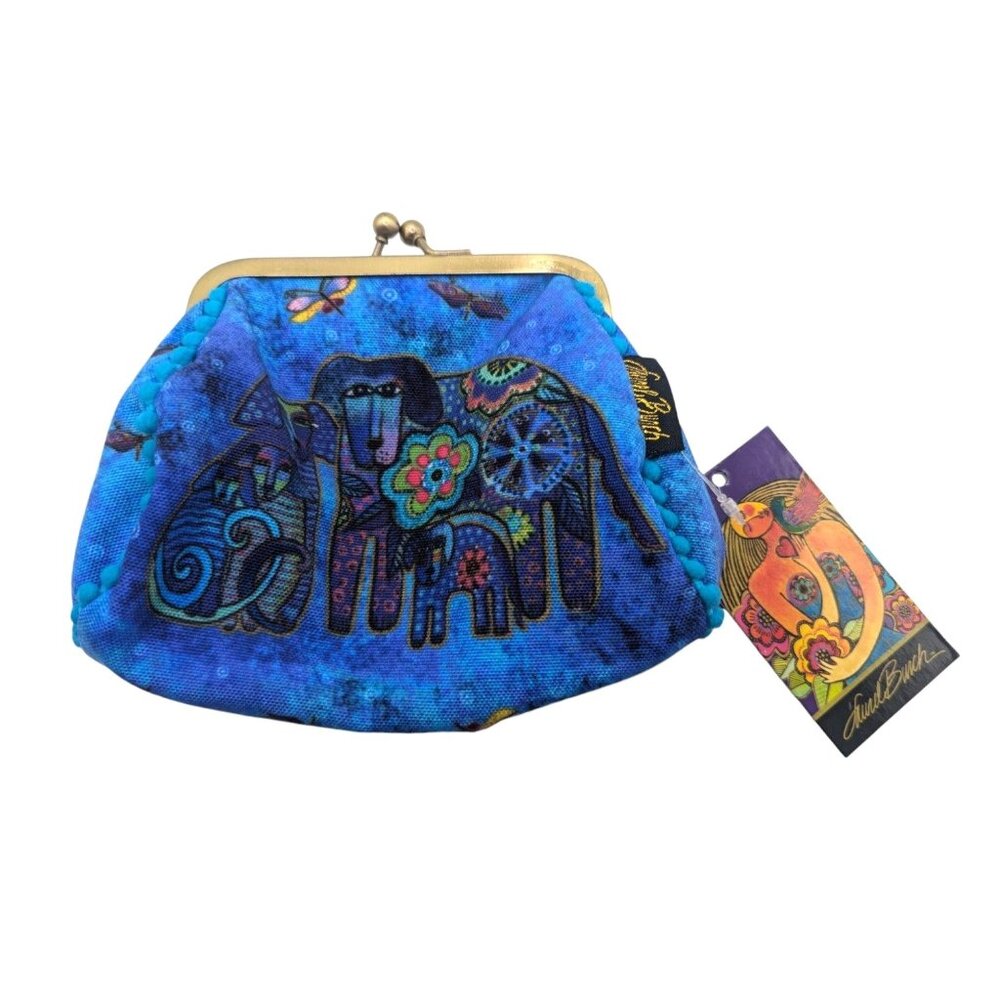 New Laurel Burch Canine Family Coin Purse or Dog Cosmetic Bag With Kiss Lock